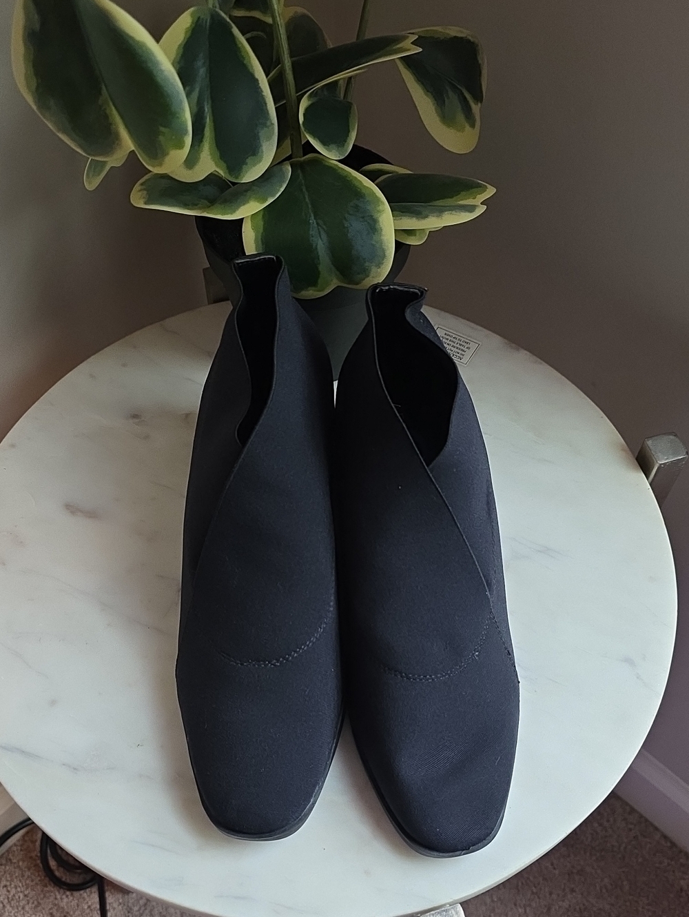 AEROSOLES Black Stretch Slip-On Ankle Booties